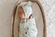 Muslin Teddy Ears Baby Bonnet - Evergreen-Bonnet and Booties-Luna's Treasures-Eko Kids