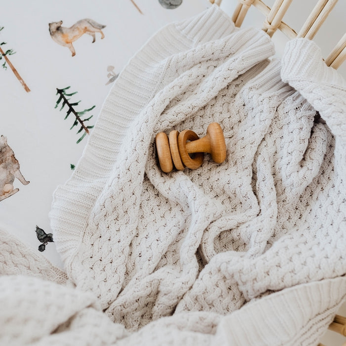 Diamond Knit Baby Blanket - Warm Grey-Blanket-Snuggle Hunny Kids-Eko Kids