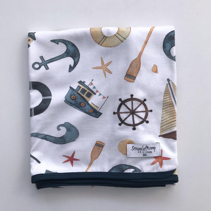Jersey Cotton Wrap and Beanie Set - Shipwreck-Swaddle-Snuggle Hunny Kids-Eko Kids