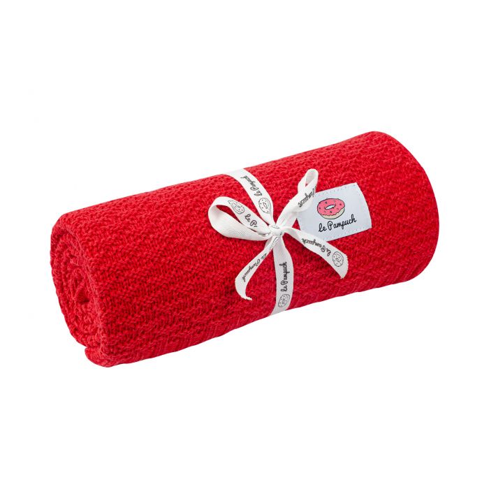 Bamboo & Cotton Blanket 100 x 80 cm-Blanket-Le Pampuch-Red-Eko Kids