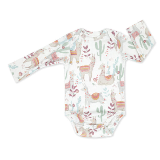 Long-sleeved Cotton Bodysuit-Bodysuit-ColorStories-1-3 months (62 cm)-Lazy Llamas-Eko Kids
