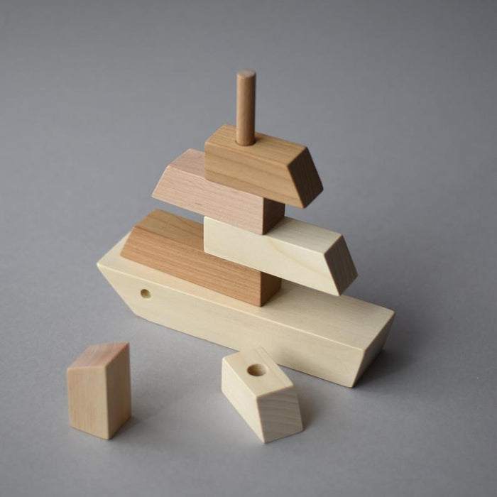 Mielasiela Wooden Boat Stacking Toy