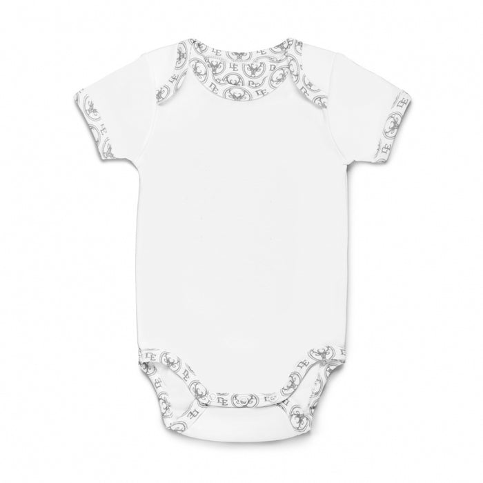 Short-sleeved PIMA Cotton Bodysuit-Bodysuit-Dear Eco-Newborn (56 cm)-White finished with Dear Eco Logo-Eko Kids