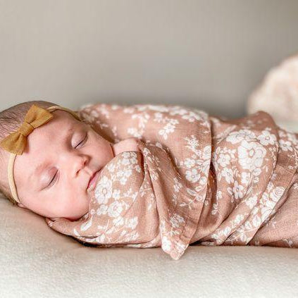 Muslin Cotton Swaddle - Vintage Bouquet - Sienna-Swaddle-The Mini Scout-Eko Kids